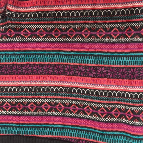 Mossimo Supply Co. Fair Isle Style Sweater Leggings, Pink/Green Geometric, L - Picture 3 of 11
